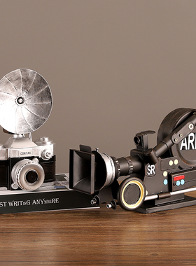 复古老式铁艺放映机模型摆件酒吧餐厅咖啡店装饰橱窗陈列拍照道具