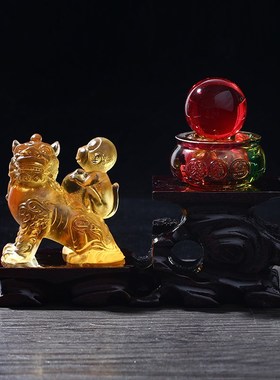 谛听添桂古法琉璃摆件2025蛇年属虎人吉祥摆设生肖虎客厅卧室玄关
