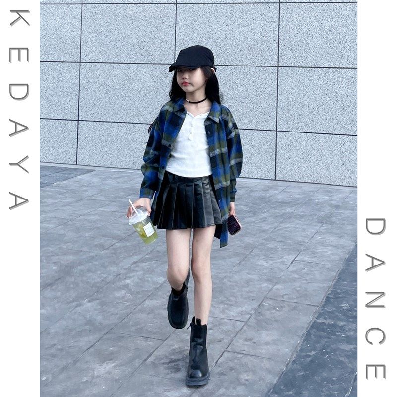 2023秋冬新款童装甜酷女童美式中长版衬衫外套爵士舞街舞演出服,淘宝优惠券,粉丝福利购,淘宝优惠卷