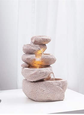 转运喷泉流水招财摆件办公室客厅电视乔迁开业礼品自动循环加湿器