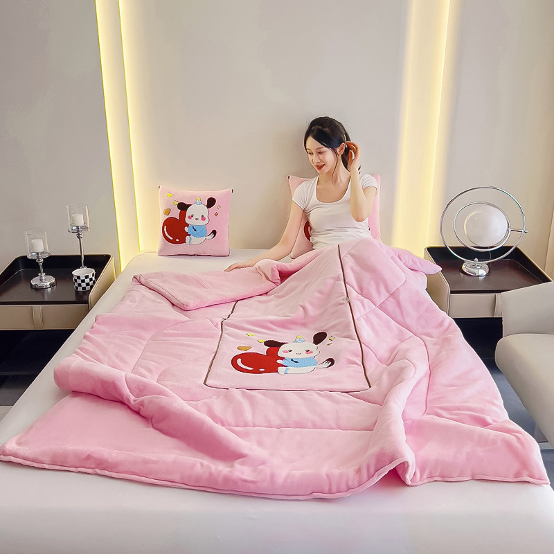 冬季加厚两用抱枕被可爱卡通二合一汽车载靠垫办公室午休摺叠毛毯,淘宝优惠券,粉丝福利购,淘宝优惠卷