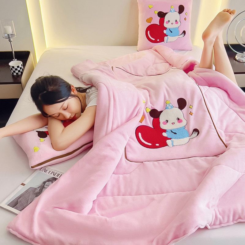冬季加厚两用抱枕被可爱卡通二合一汽车载靠垫办公室午休摺叠毛毯,淘宝优惠券,粉丝福利购,淘宝优惠卷