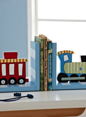 卡通车子装饰书挡书立摆件创意儿童房卧室书房家居饰品书靠摆设品