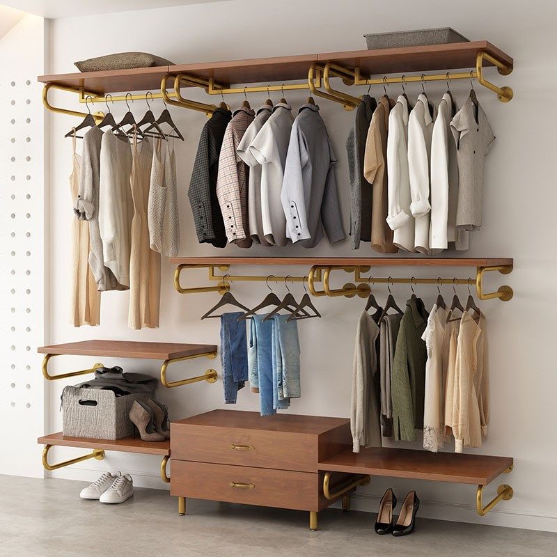 壁挂式衣帽间置物架子组装铁艺全挂式衣柜家用卧室金属挂衣架砌墙,淘宝优惠券,粉丝福利购,淘宝优惠卷