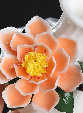 东方泥土陶瓷手工瓷花花瓶摆件办公室书房茶室桌面小花器插花家用