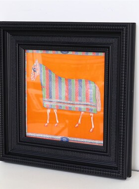 现代墨黑中古立体印花实木画框欧式相框油画框高级感空框定制尺寸