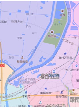 海州区地图1.15m连云港市折叠家用高清办公室书房新款装饰画墙贴