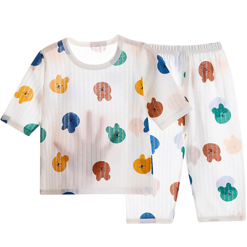 儿童夏季薄款家居服男女童七分袖宝宝睡衣套装小孩纯棉透气空调服,淘宝优惠券,粉丝福利购,淘宝优惠卷