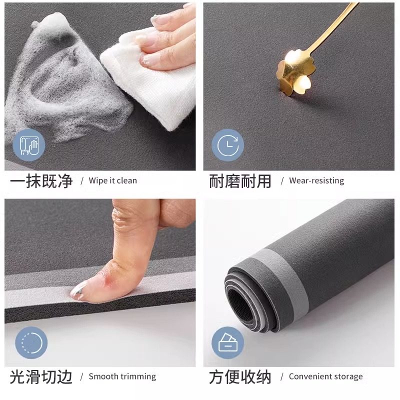 厨房地垫防滑防油可擦免洗专用脚垫子家用长条防水硅藻泥吸水地毯,淘宝优惠券,粉丝福利购,淘宝优惠卷