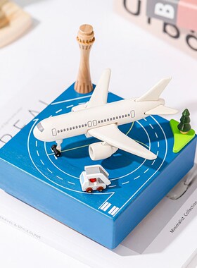天空之城创意摆件木质飞机航空音乐盒八音盒送男孩生日耶诞节礼物