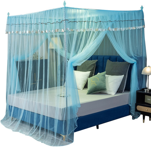 蚊帐双开门公主风方顶落地宫廷支架1.5米1.8m床加密加厚双人家用 - 图3