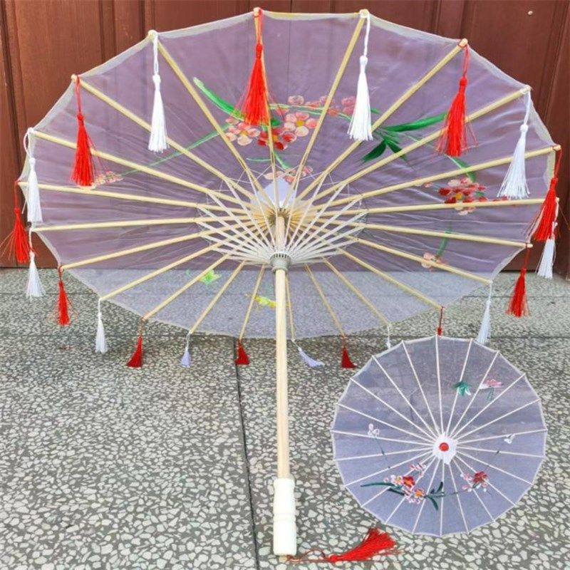透明流苏伞踏浪舞蹈伞儿童走秀伞广场道具古典傣族跳舞演出工艺伞,淘宝优惠券,粉丝福利购,淘宝优惠卷