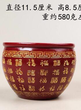 朱砂百福聚宝盆摆件招财紫金砂百福缸米缸家居桌面招财进宝