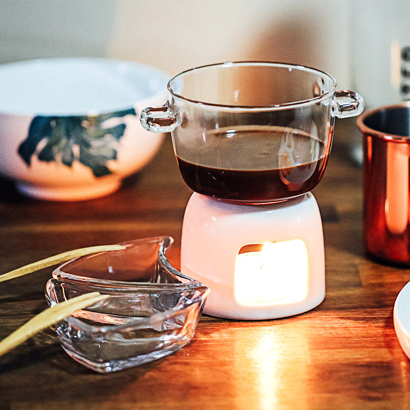 非非家用巧克力火锅芝士火锅玻璃小火锅陶瓷蜡烛加热下午茶甜品锅,淘宝优惠券,粉丝福利购,淘宝优惠卷