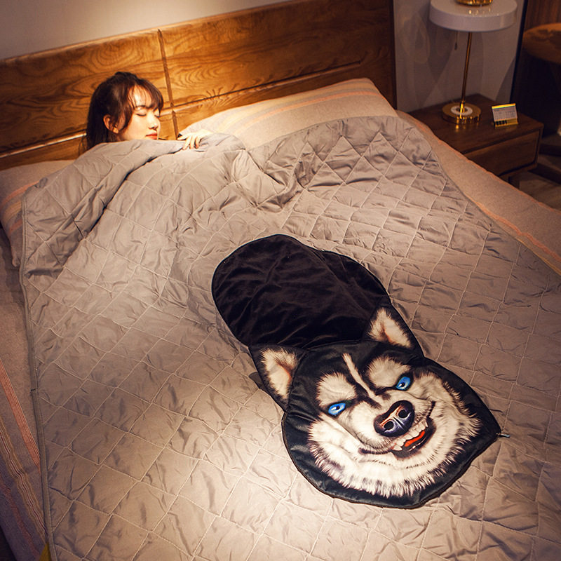 哈士奇抱枕被子两用睡觉男生款午睡小被子枕头折叠办公室靠枕靠垫,淘宝优惠券,粉丝福利购,淘宝优惠卷