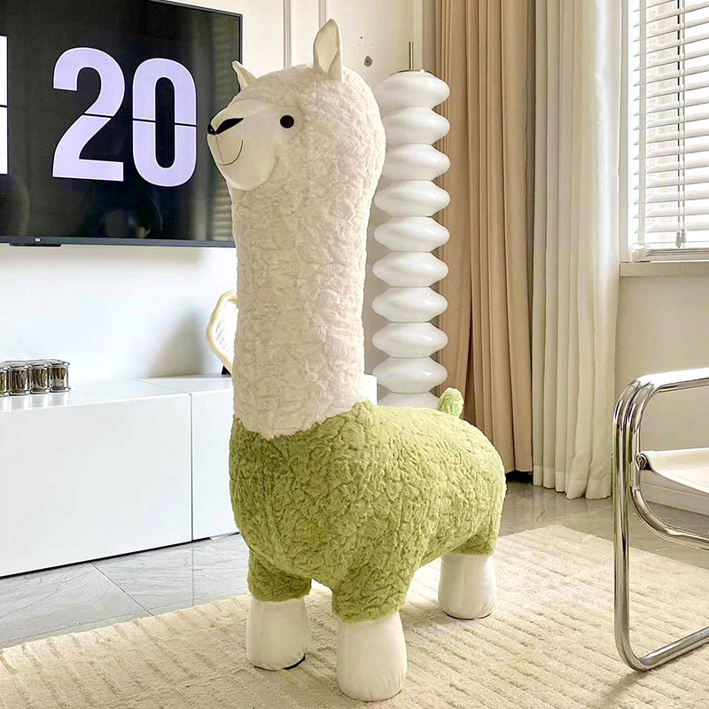超大创意羊驼凳子动物坐凳落地家具摆件客厅装饰乔迁新居搬家礼物,淘宝优惠券,粉丝福利购,淘宝优惠卷