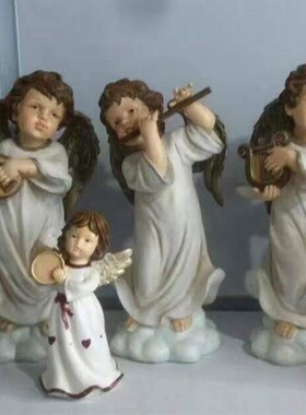 定制西方小天使雕塑定做欧式人物生日礼物雕像办公室订桌面摆件