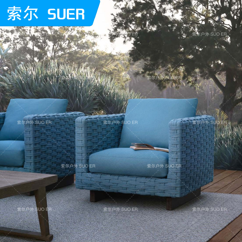 户外沙发藤沙发设计酒店样板房织带沙发室外软装庭院民宿藤编沙发,淘宝优惠券,粉丝福利购,淘宝优惠卷