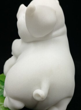 十二生肖猪汉白玉大足石刻石雕艺术品送礼书房办公室摆件家装饰品