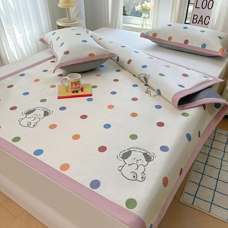 佳居生活夏季A类冰丝藤席三件套凉席冰丝席可折叠水洗学生宿舍1.5,淘宝优惠券,粉丝福利购,淘宝优惠卷