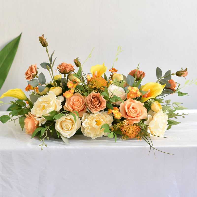 新款假花长餐桌摆花客厅摆设酒店饭厅店铺茶几电视柜桌面装饰花艺,淘宝优惠券,粉丝福利购,淘宝优惠卷