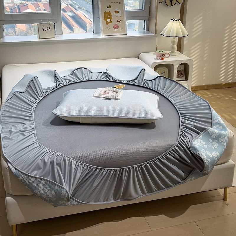 夏季提花冰丝凉席床笠款三件套2025新款可机洗空调席子a类母婴级,淘宝优惠券,粉丝福利购,淘宝优惠卷