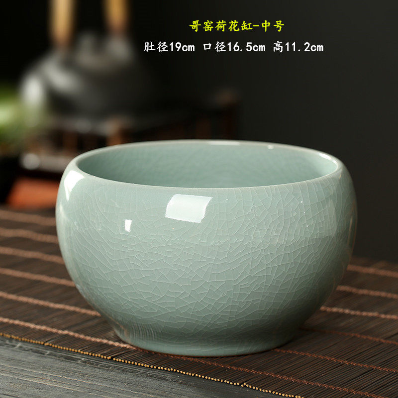 哥窑大号茶渣缸茶洗陶瓷茶具配件小号笔洗水盂碗莲荷花缸水培花盆,淘宝优惠券,粉丝福利购,淘宝优惠卷