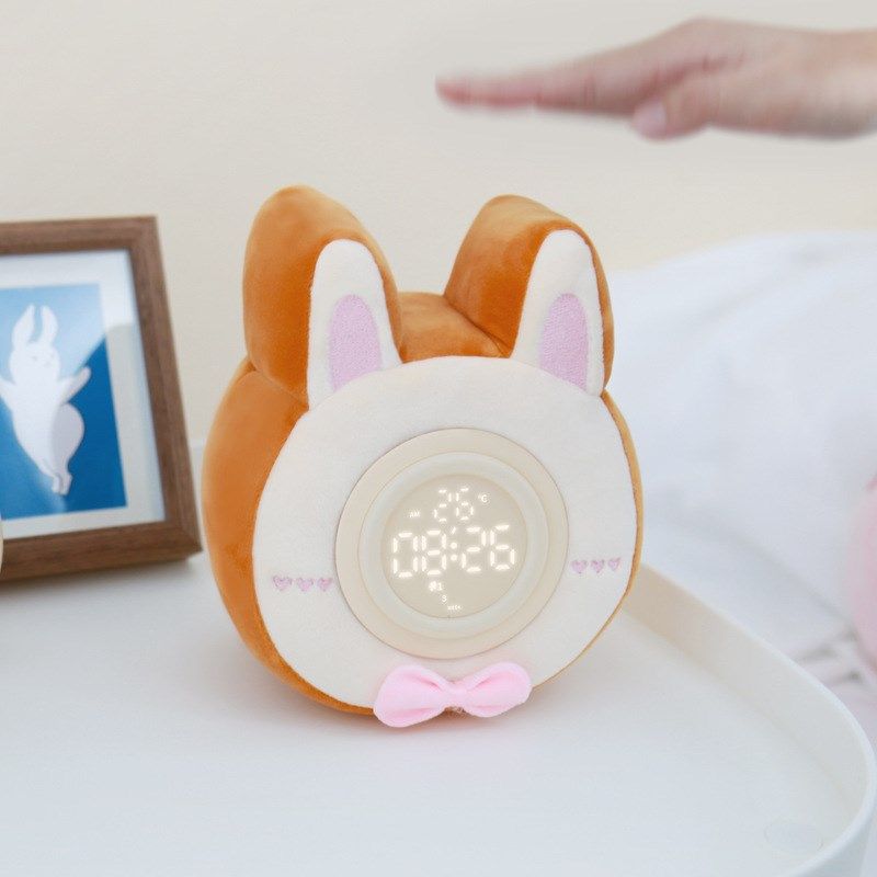 毛绒吐司闹钟夜灯草莓兔床头灯宝宝蛋糕伴眠暖光玩具卧室喂奶充电,淘宝优惠券,粉丝福利购,淘宝优惠卷