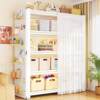 Household perforated board shelves with dust-proof curtains multi-layer storage racks storage racks living room bedroom balcony floor storage racks