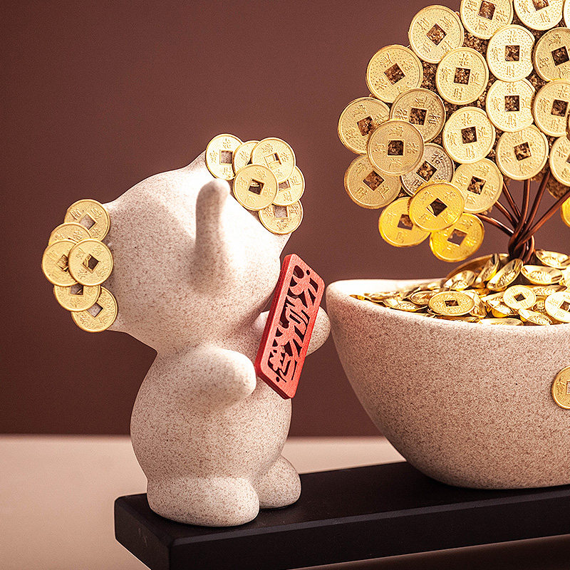 新中式电视柜装饰摆饰轻奢大吉大利玄关酒柜摆设客厅乔迁新居礼品,淘宝优惠券,粉丝福利购,淘宝优惠卷