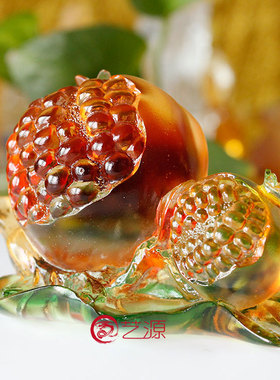 琉璃多子多福石榴摆件家居饰品创意结婚礼品毕业送老师生日礼物