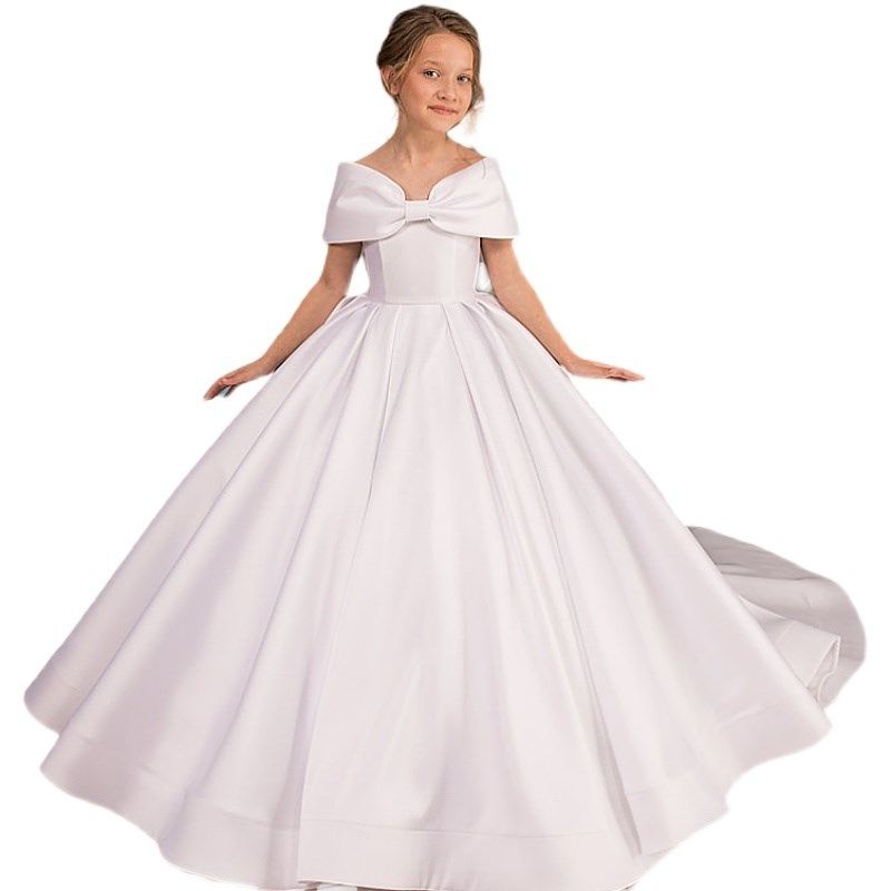 花童婚礼婚纱公主裙女大童小提琴艺考走秀缎面拖尾钢琴演出晚礼服,淘宝优惠券,粉丝福利购,淘宝优惠卷