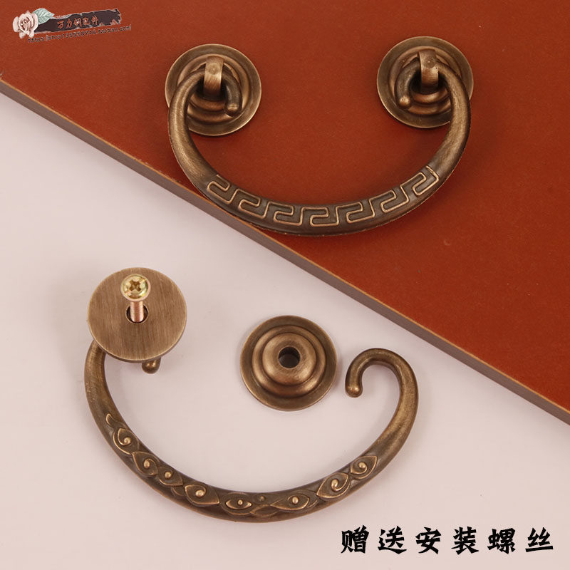 中式明清家俱书桌抽屉纯铜拉手木箱中药柜五斗柜电视柜复古铜把手,淘宝优惠券,粉丝福利购,淘宝优惠卷