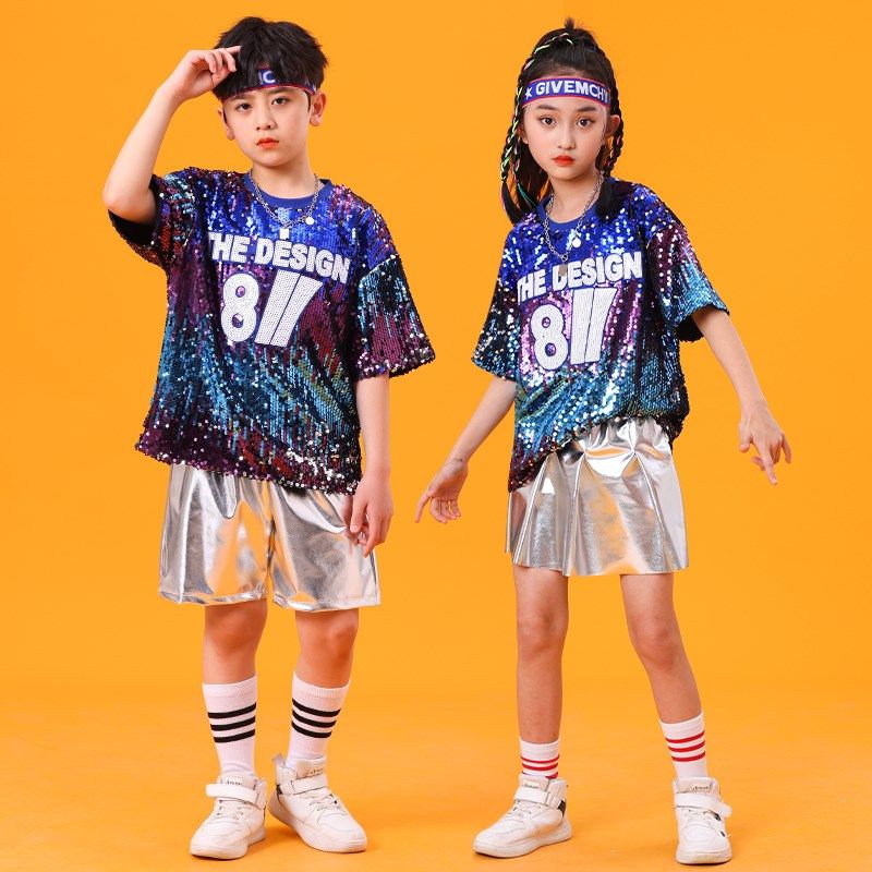 六一儿童啦啦队演出服男女童爵士街舞架子鼓亮片服装幼儿园表演服,淘宝优惠券,粉丝福利购,淘宝优惠卷