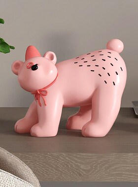 奶油风熊客厅摆件家居装饰品酒柜餐边柜桌面新年礼物乔迁新居礼品