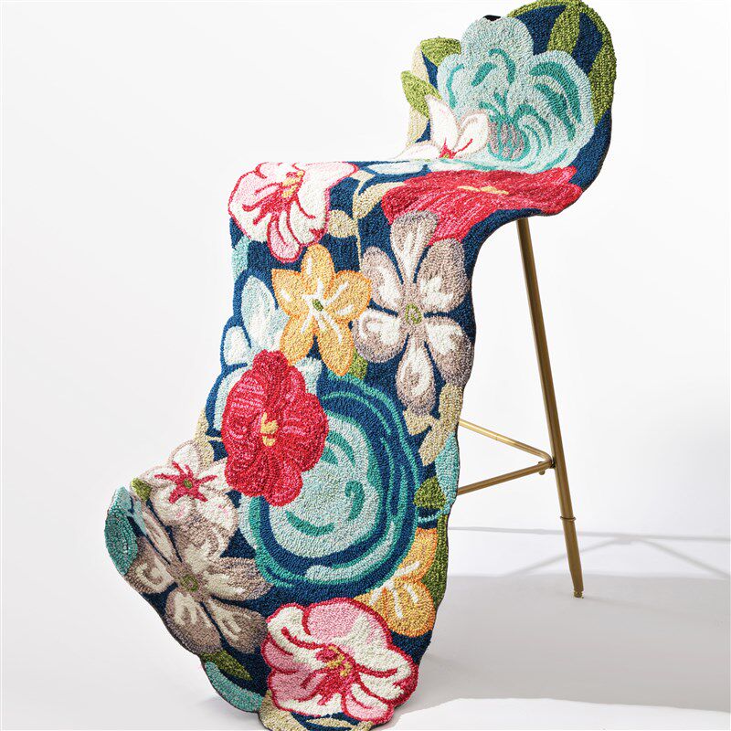 手工地毯长条荷叶边地毯加厚圈绒床边毯沙发茶几毯花卉飘窗毯,淘宝优惠券,粉丝福利购,淘宝优惠卷