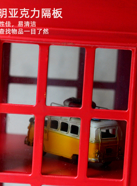 伦敦复古电话亭模型CD柜服装店酒吧咖啡厅装饰品落地摆件陈列道具