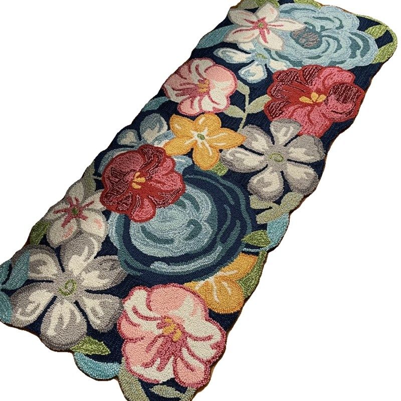 手工地毯长条荷叶边地毯加厚圈绒床边毯沙发茶几毯花卉飘窗毯,淘宝优惠券,粉丝福利购,淘宝优惠卷