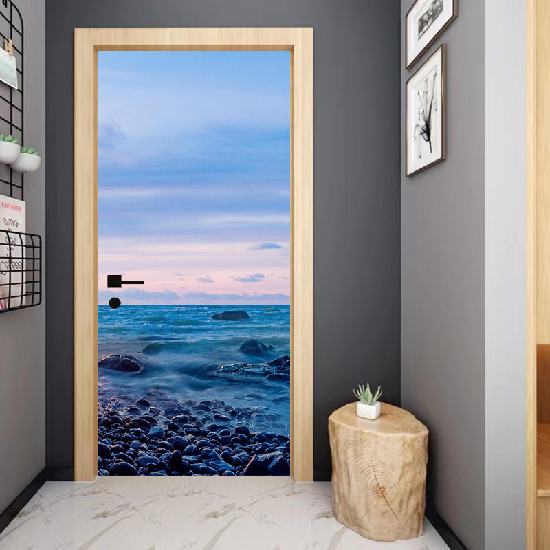 门贴画装饰房间卫生间推拉门上墙纸自粘玄关风景防水遮丑贴纸整张,淘宝优惠券,粉丝福利购,淘宝优惠卷