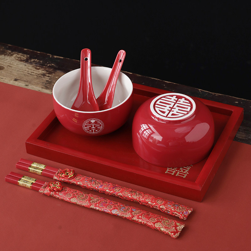 陪嫁敬茶杯结婚喜碗套装敬酒茶杯改口对碗红碗一对碗筷红色婚礼,淘宝优惠券,粉丝福利购,淘宝优惠卷