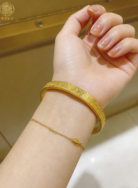 足金包银古法吉言开口手镯