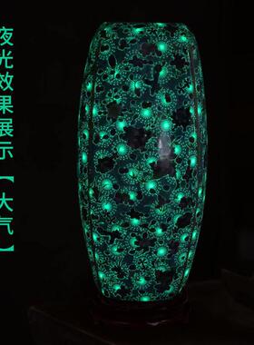 景德镇陶瓷珐琅彩夜光花瓶摆件仿古新中式家居客厅博古架装饰品