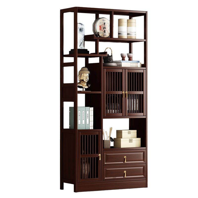 新中式博古架实木茶货架茶室多宝阁隔断置物架多层古董展示柜书架,淘宝优惠券,粉丝福利购,淘宝优惠卷