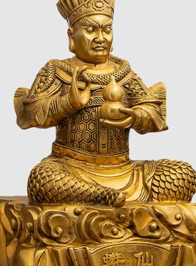 善缘堂 纯铜蟒 蛇铜像黄铜真身像家居精致彩绘客厅中式工艺品摆件