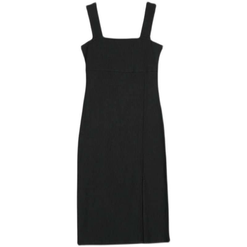 宽吊带连衣裙女2022春季内搭裙子性感开叉小黑裙修身显瘦吊带裙夏,淘宝优惠券,粉丝福利购,淘宝优惠卷