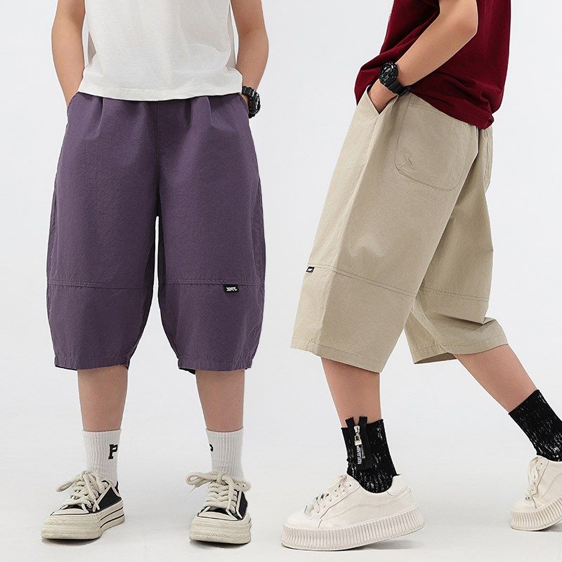 胖女童七分裤儿童夏装加肥加大码纯棉宽松中裤工装学生薄款短裤子,淘宝优惠券,粉丝福利购,淘宝优惠卷