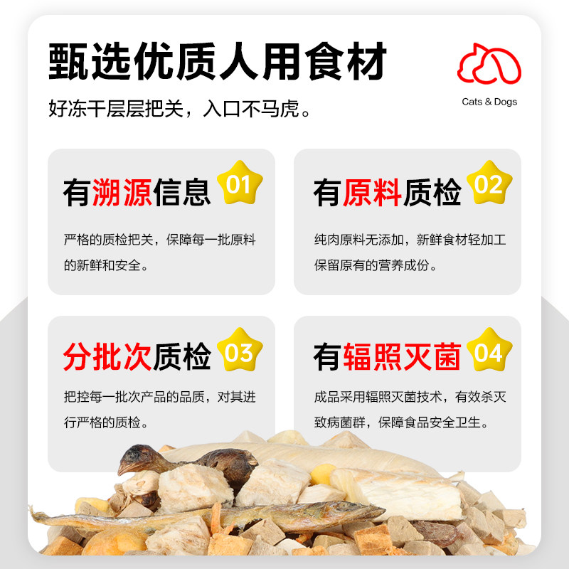 噜米冻干猫零食鸡肉粒宠物鸡胸肉鹌鹑鸭肉蛋黄发腮狗狗混合全家桶,淘宝优惠券,粉丝福利购,淘宝优惠卷