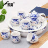 Insulated Kung Fu tea set household ceramic tea cup teapot tea tray simple modern Chinese blue and white porcelain living room