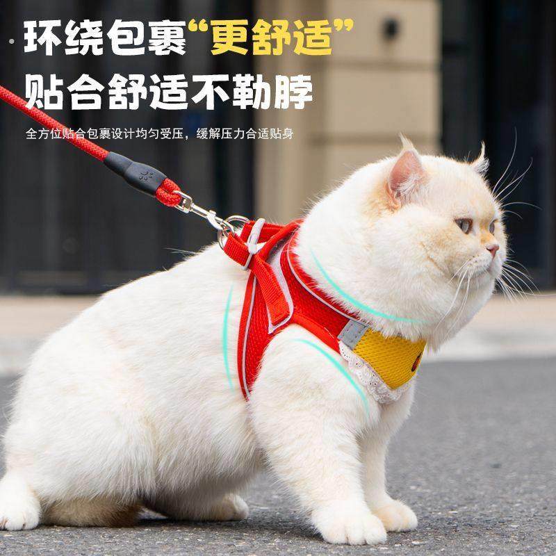 猫咪牵引绳防挣脱遛猫牵引绳可爱猫咪口水巾胸背带外出专用遛猫绳,淘宝优惠券,粉丝福利购,淘宝优惠卷