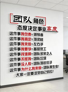 公司企业文化墙贴纸背景办公室装饰团队客户业绩励志用心服务贴字